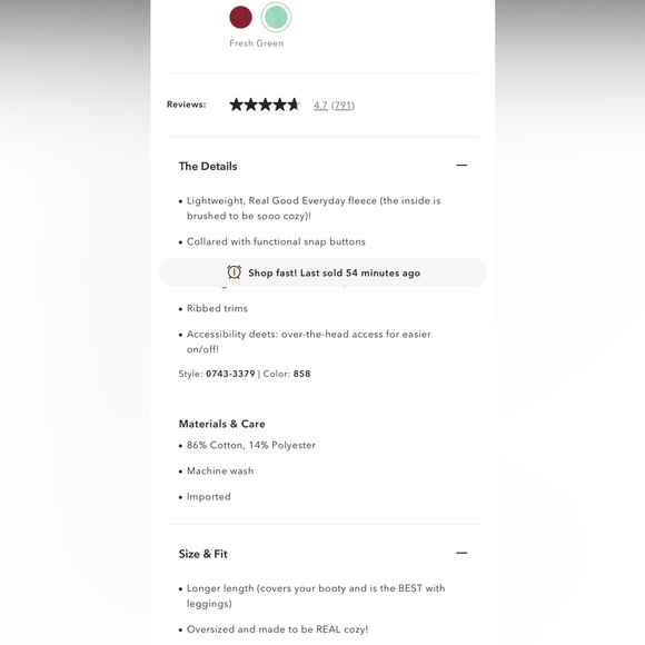 Aerie Getaway Quarter Snap Sweatshirt - Picture 7 of 9